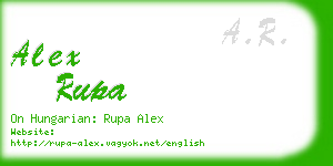 alex rupa business card